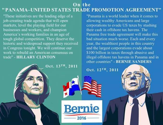 Hillary vs Bernie on Panama Trade Agreement