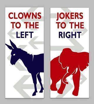 Clowns to the left Jokers to the right